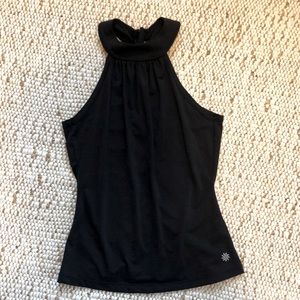 Athleta Ruched Cutout Top Black XXS